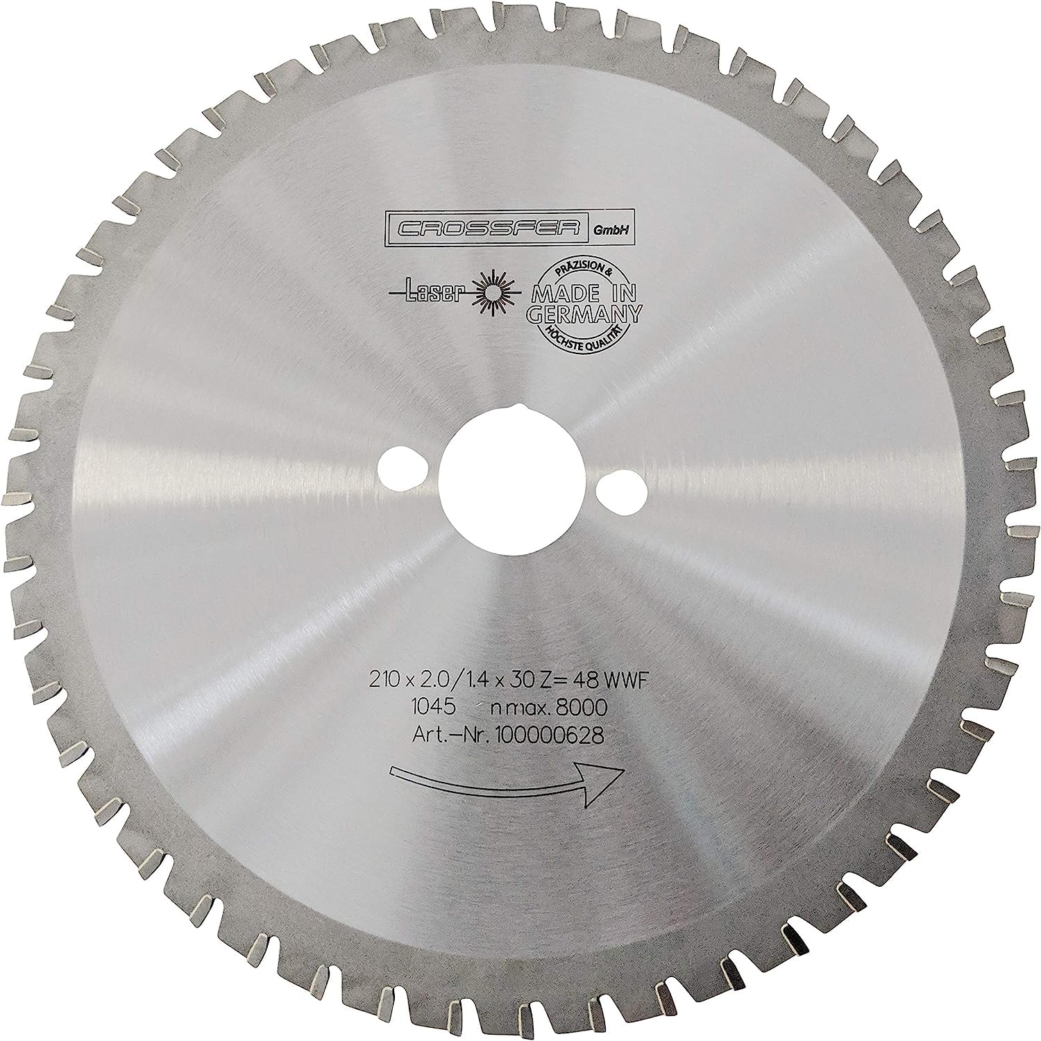 CROSSFER HM Z48 - Hoja de sierra circular (210 x 30 mm, multifunción, para metal, plástico, aglomerado, laminado, metal duro, para sierras circulares
