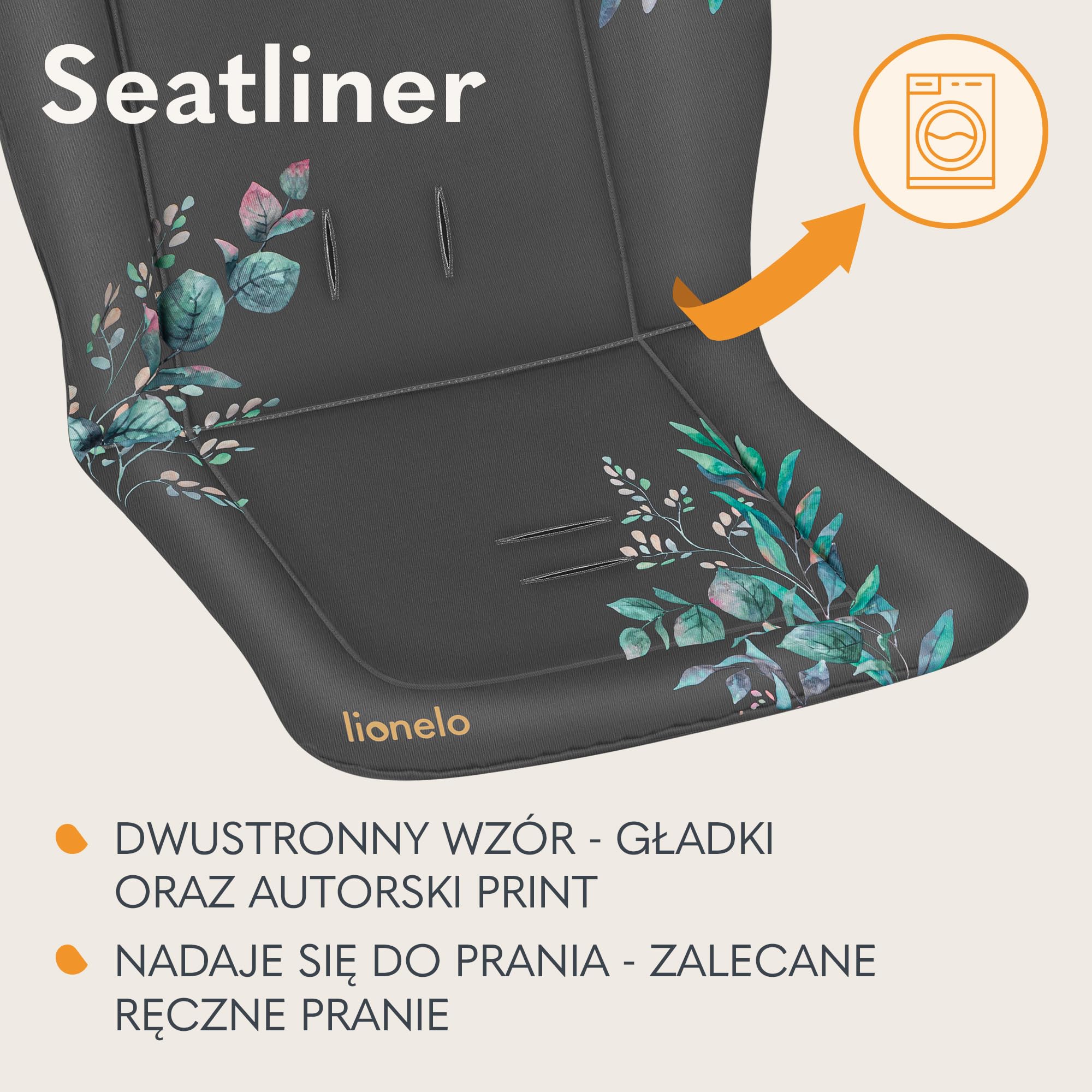LIONELO SEATLINER Uniwersalny Materacyk do Wózka Spacerowego, Dwustronny Materiał Wodoodporny, Kompatybilny z Większością Wózków, Miękka Wkładka do Wózka Dziecięcego (Szary)