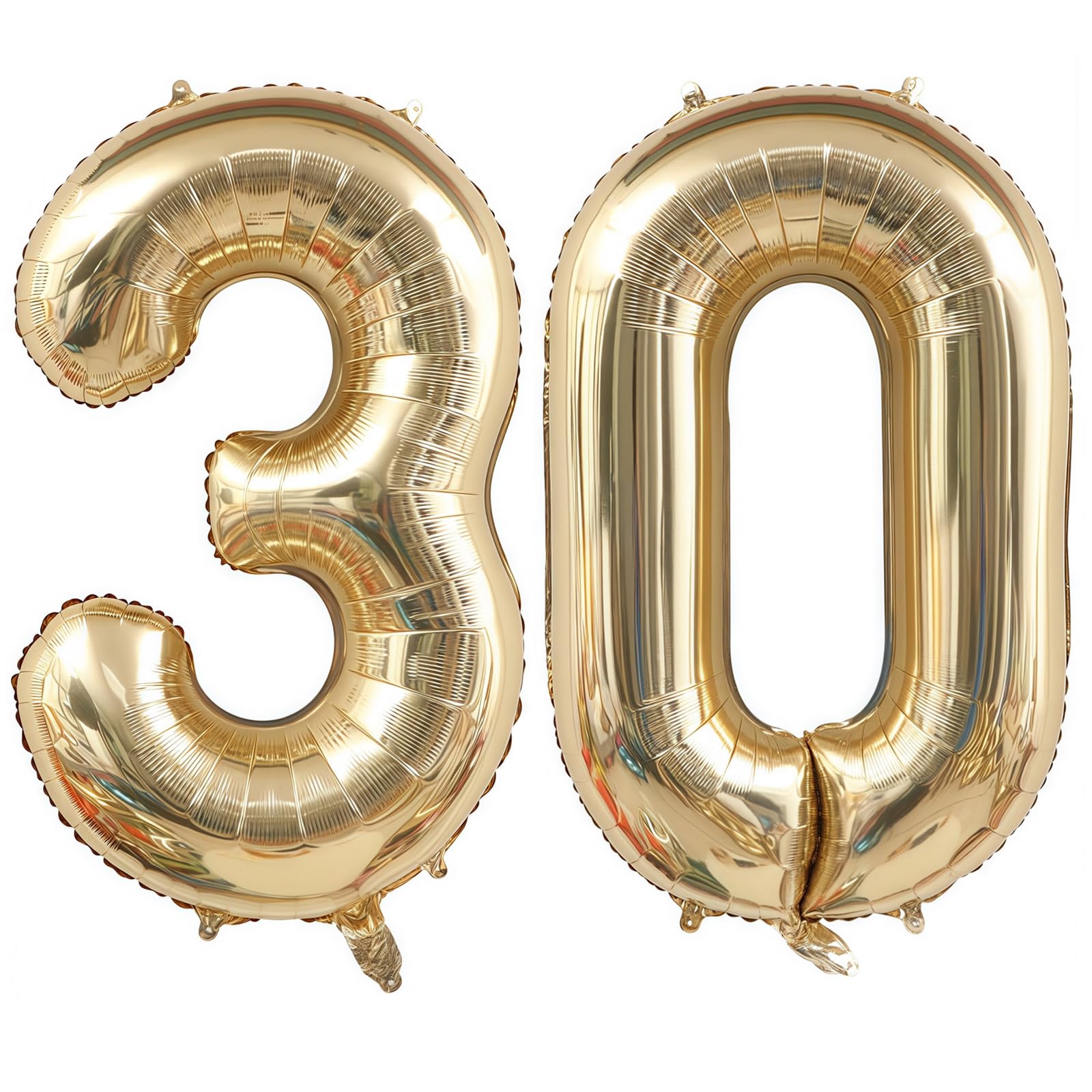 Champagne Gold 30 Balloon Number,40 Inch Light Gold 30 Balloons Big Foil Mylar Helium Number 30 Balloon for Birthday Party Anniversary Decorations