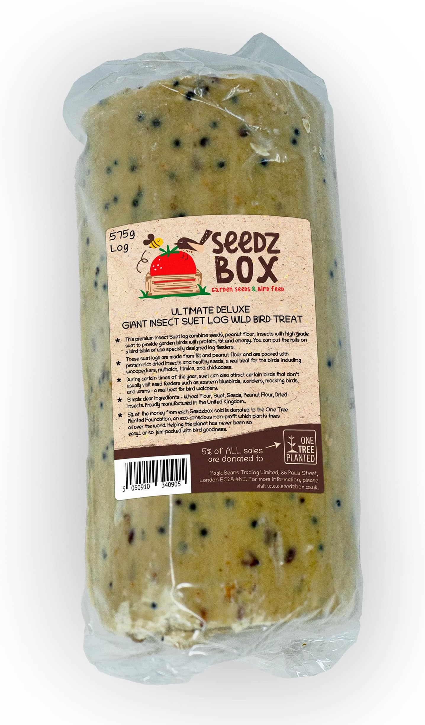 Dawn Chorus Suet Log for Wild Bird with HiEnergy All Year Round