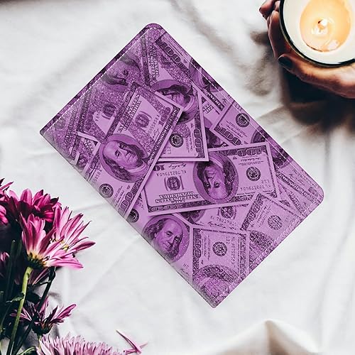 Miniatura 7 de Dikoer Libro de mesera color morado oscuro para camarera, lindo libro de camarera con bolsillo para dinero y cremallera, libro de cheques de