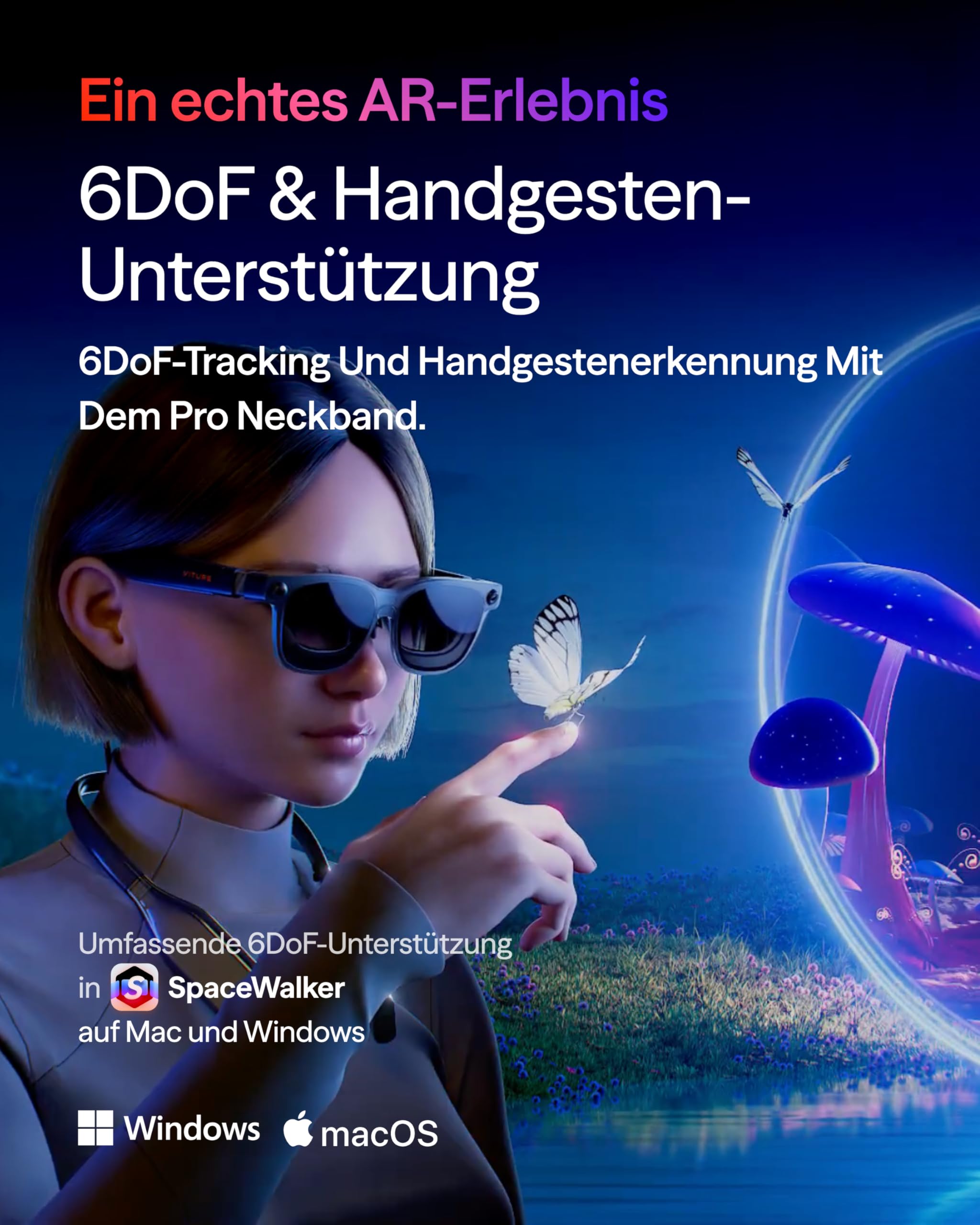 VITURE Luma Ultra XR Brille, 152" Ultra-Scharf Display, Volle 6DoF, AR-Handgesten, 52° FOV, 1500 Nits, kompatibel mit iPhone 17/16/15, Android, Mac, PC, Switch & Switch 2, Echtzeit 2D-zu-3D