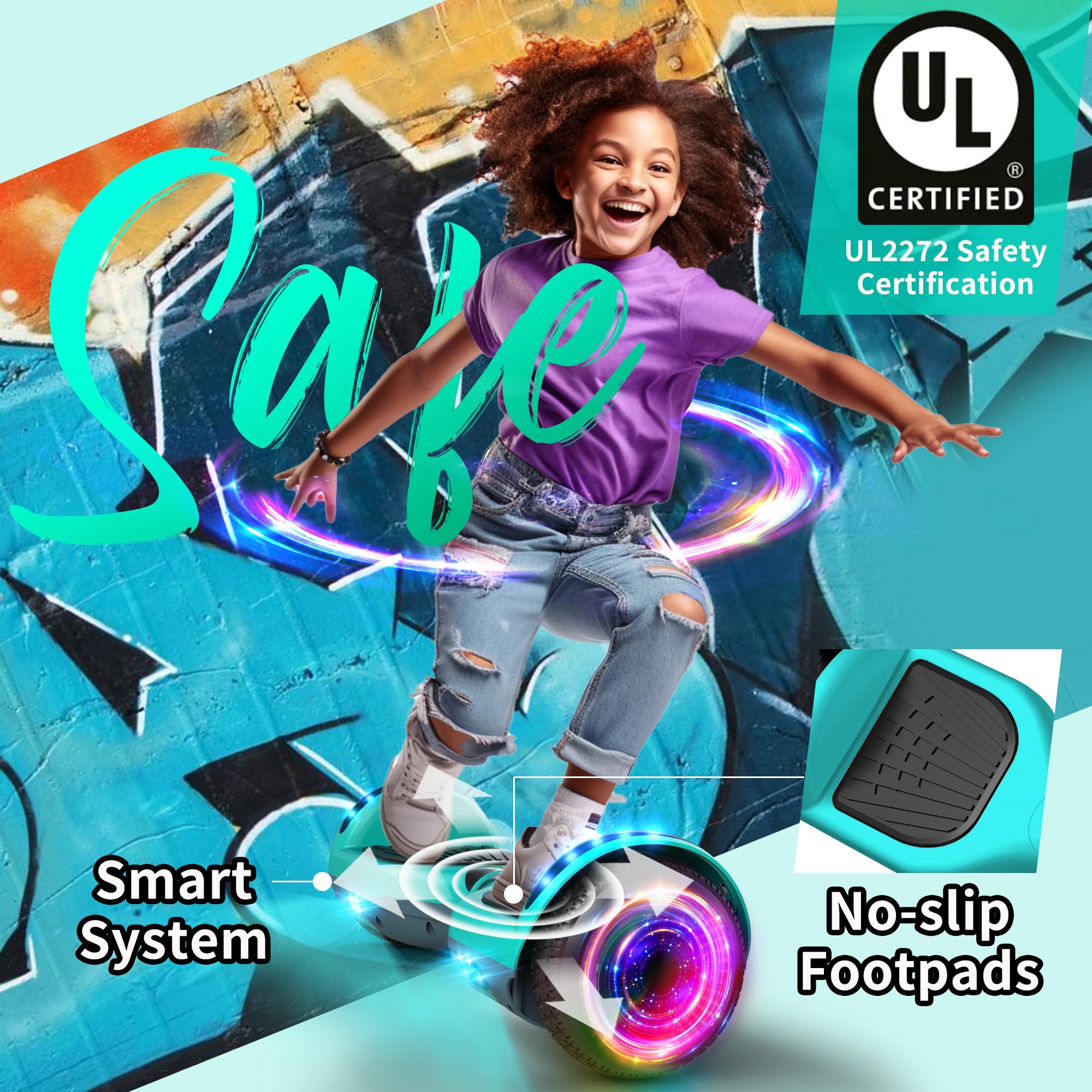 Gemischte Farbe Hoverboard, mit Bluetooth und bunten Lichtern Self Balancing Scooter