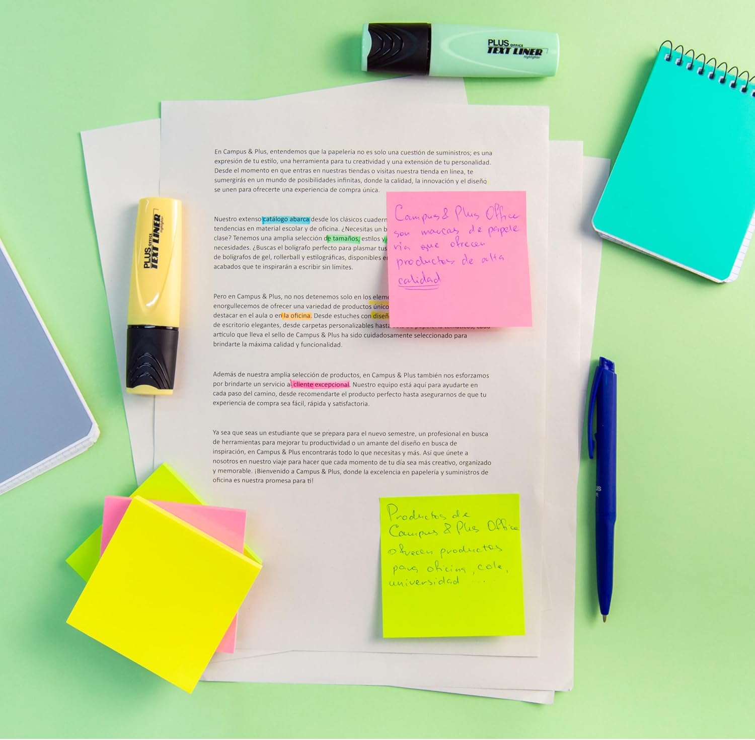 Plus Office Neon Sticky Notes Pad, Sticky Notes for Office, School, University, Quick Notes and Reminders, 100 Sheets Pad (Yellow, 12 Pack)
