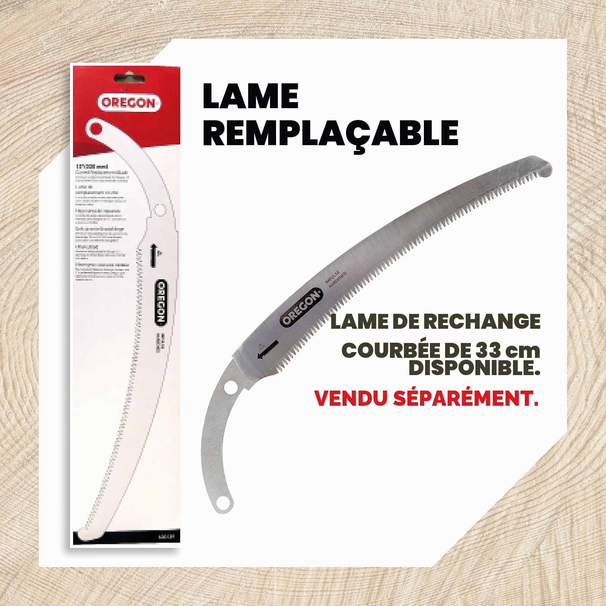 Oregon - Scie à Main à Lame Courbe 13" en Acier Japonais à Haute Teneur en Carbone, Résistant à la Rouille, Fourreau de Sécurité Inclus (600136)