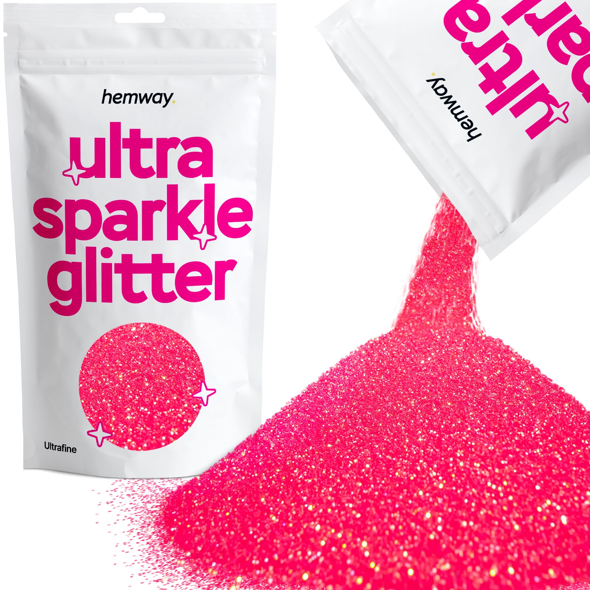 Hemway Ultra Sparkle Glitter Baby Pink Iridescent 100g Fine | Glitter for Arts & Craft, Makeup, Nail Art, Crafting, Card Making, Sparkle Decoration — view 89