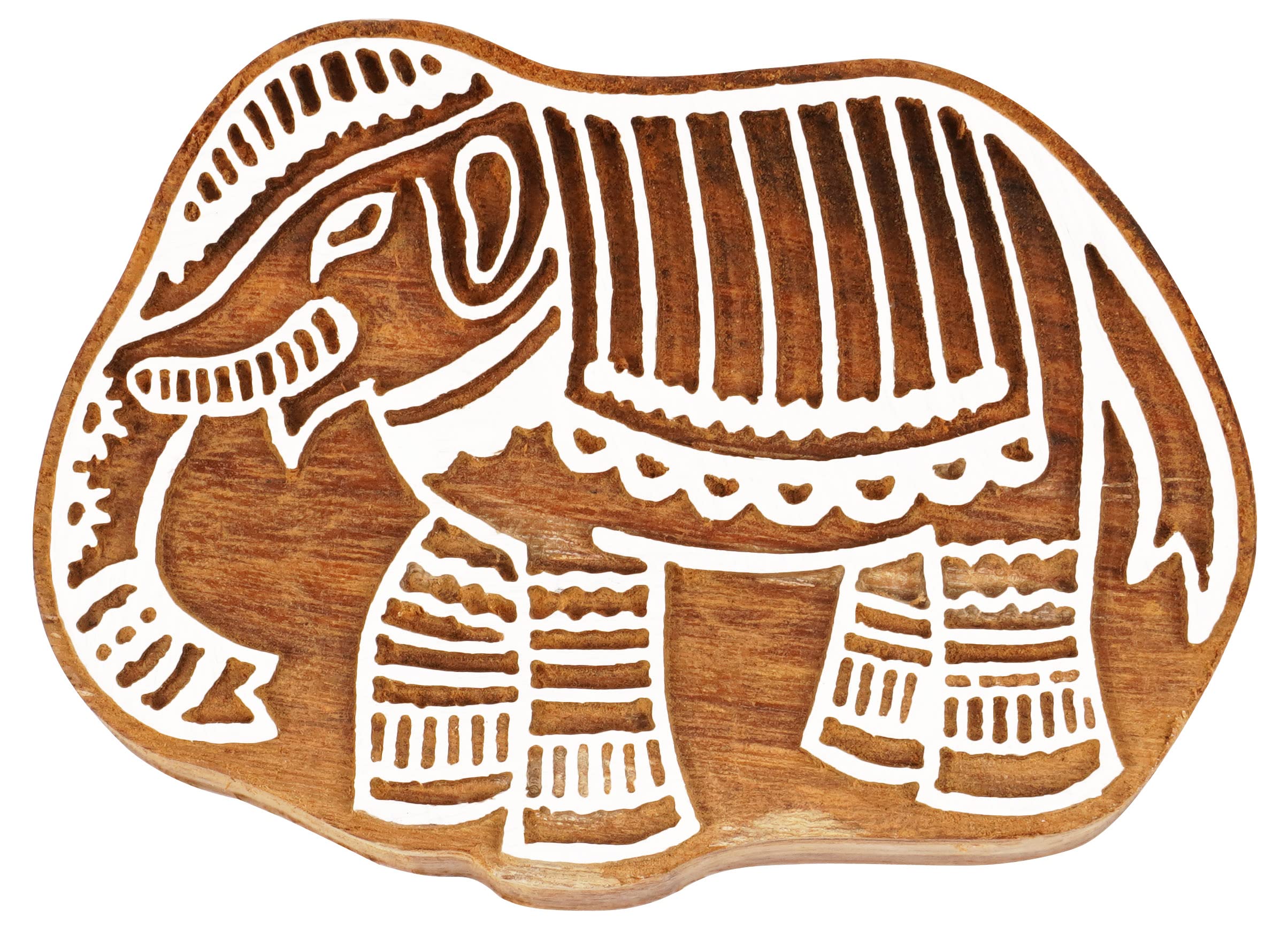 Bloc d'impression textile éléphant en bois sculpté pour vos créations uniques