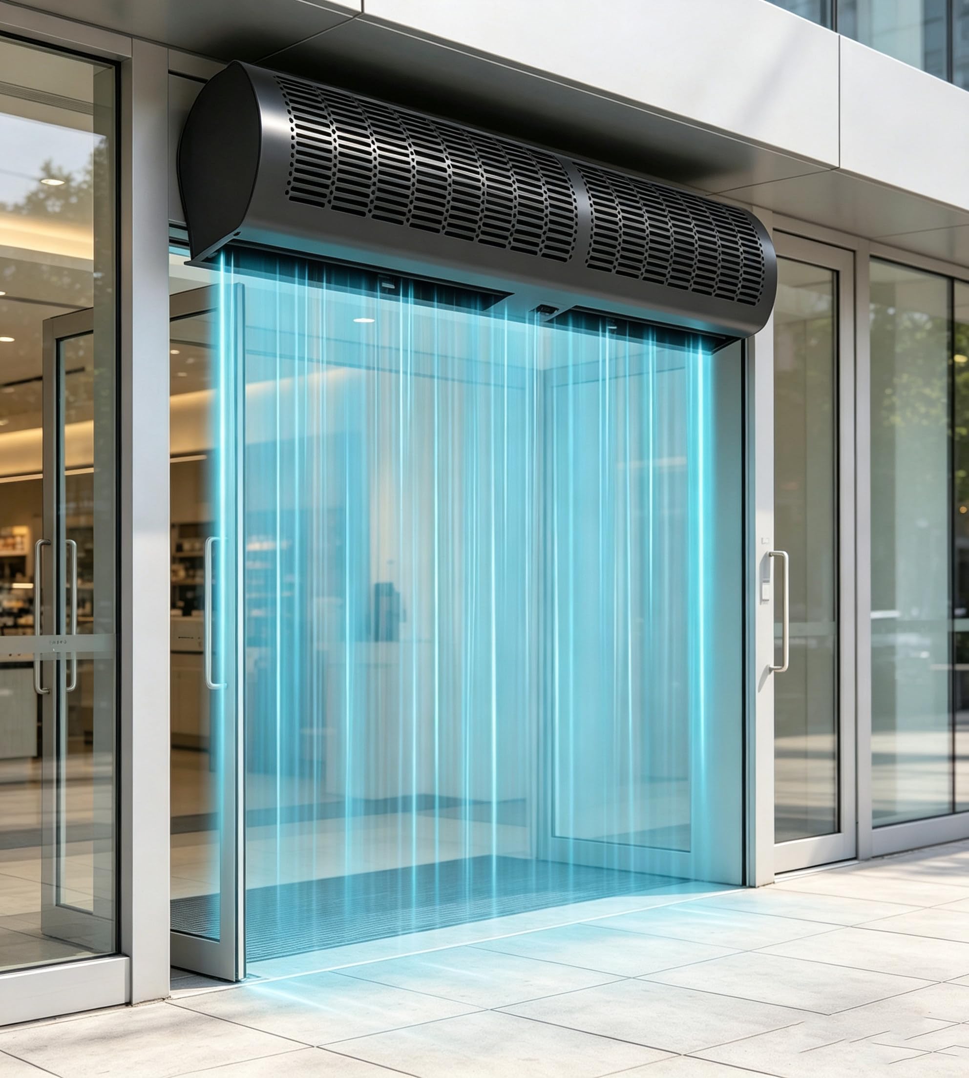 XDLYWUZIQ Air Curtain for Doors, 2-Speed ​​Wall-Mounted Air Curtain for Doors, with Remote Control, Super Powerful Air Curtain for Effective Air Control Black-60CM/23.6IN