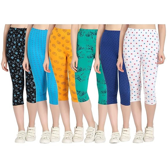 Printed Capri for Womens/Girl Pack of 6