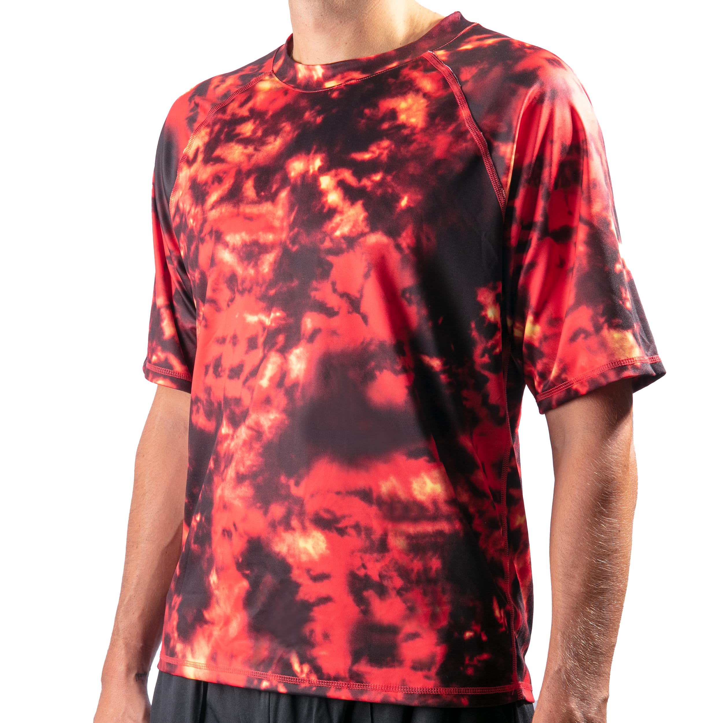 Kanu Surf Mens Short Sleeve UPF 50 Swim Shirt Rash Guard Sun Shirt (Regular & Extended Sizes)