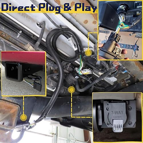 Miniatura 8 de MECMO 55384 Replacement USCAR 7 Pin to 4 Pin Trailer Harness for Installing Tailgate Light Bar Adapter, USCAR 4-Pin Trailer Extension Wiring 41