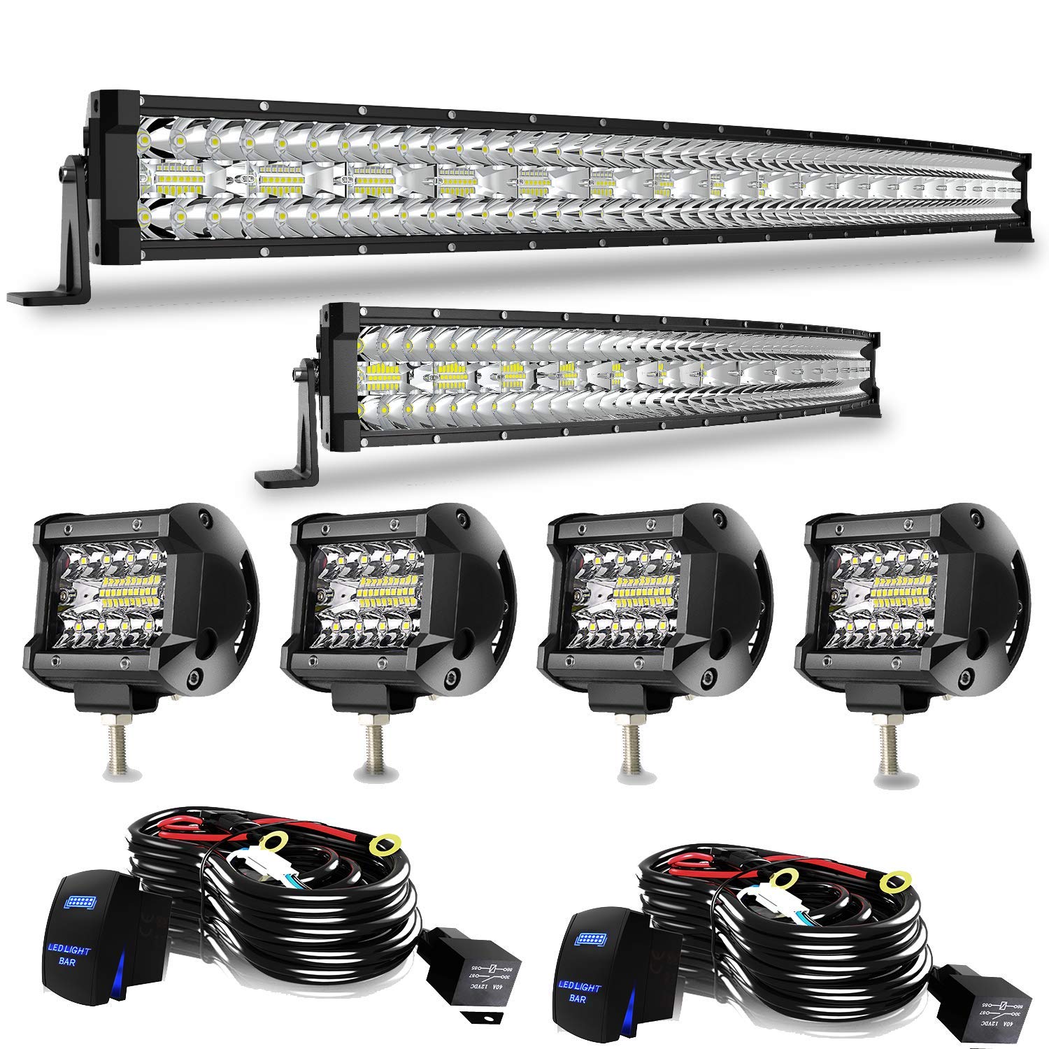 Buy Led Light Bar TFormer 48/50 Inch 936W+ 20/22 Inch 390W Curved Triple Row Combo Light Bars