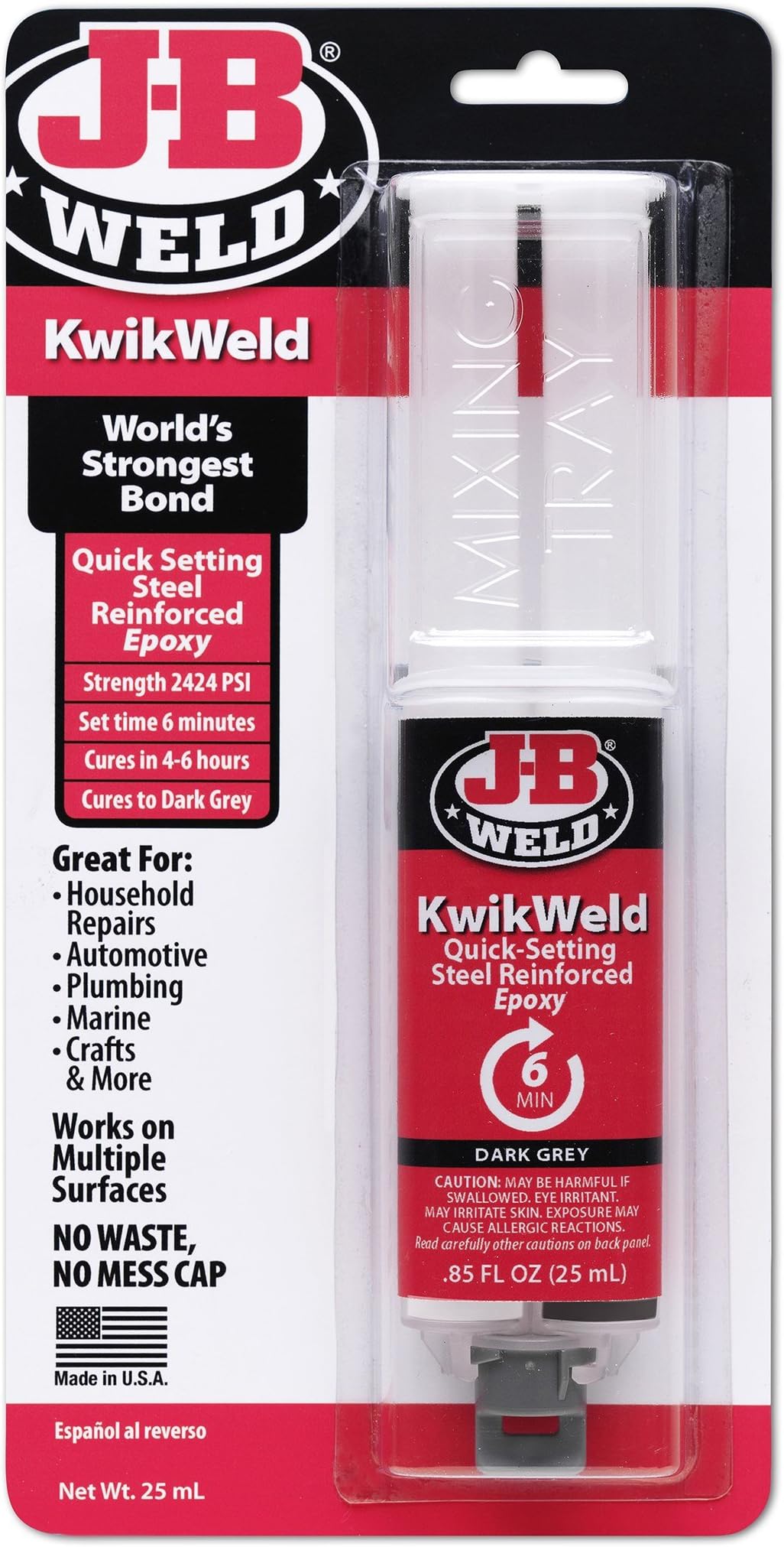 DiscountSeller JB Weld 50176 25 ML Dark Grey KwikWeld Quick Setting Epoxy