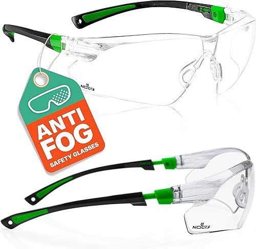 Gafas de seguridad NoCry para adultos gafas de trabajo ligeras con montura ajustable y empuñaduras antideslizantes gafas antivaho resistentes a los