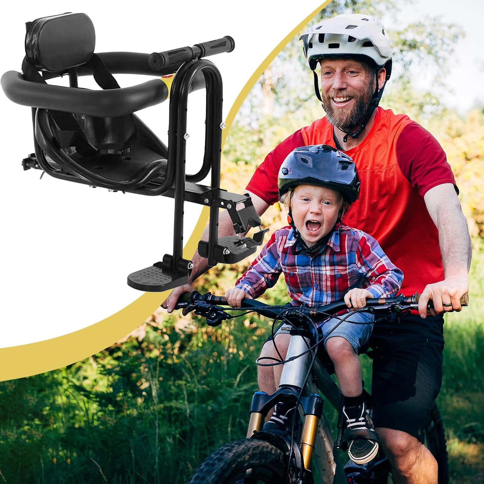 Generisch Fahrradsitz Hinten, Fahrrad Kindersitz, Kindersitz Rückenlehne | Fahrradrücksitz Polstersattel Für Kleinkinder, Kinder, Fußpedale Für Kinderfahrradsitzträger