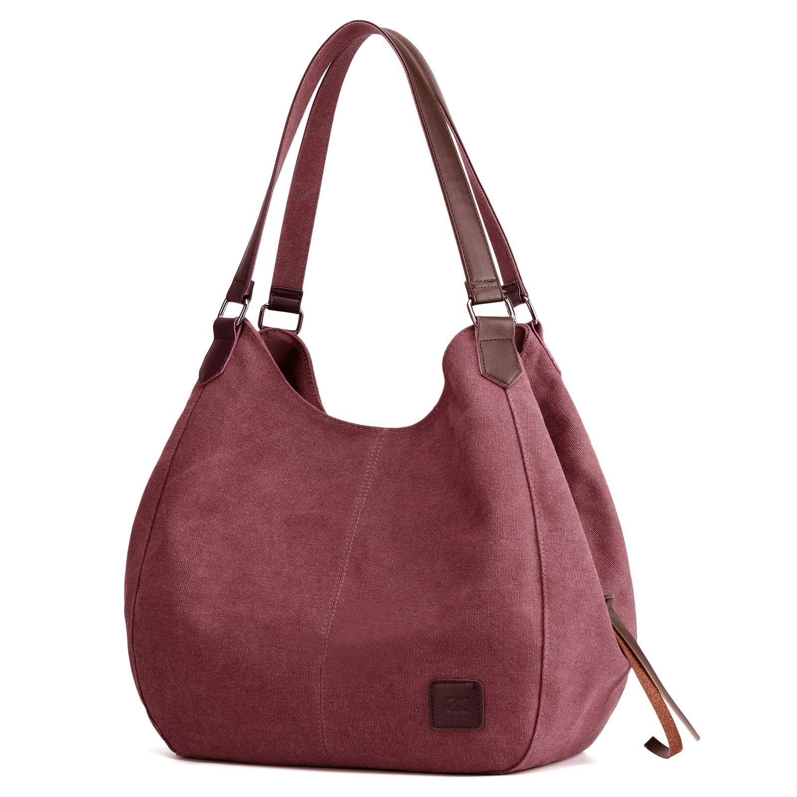 DOURR Women's Multi-pocket Shoulder Bag Fashion Cotton Canvas Handbag Tote Purse
