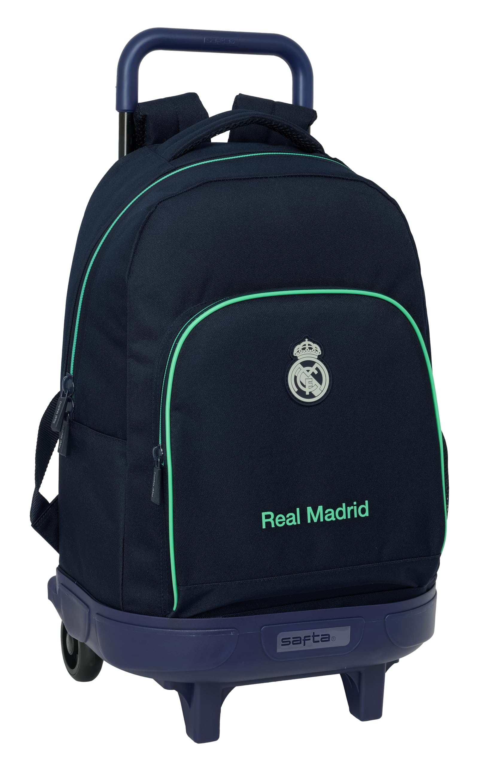 REAL MADRID 2ª EQUIPACIÓN 25/26 - Mochila Grande con Ruedas, Compacta, Extraíble, Ideal para Niños de Diferentes Edades, Cómoda y Versátil, Calidad y Resistencia, 33x22x45 cm