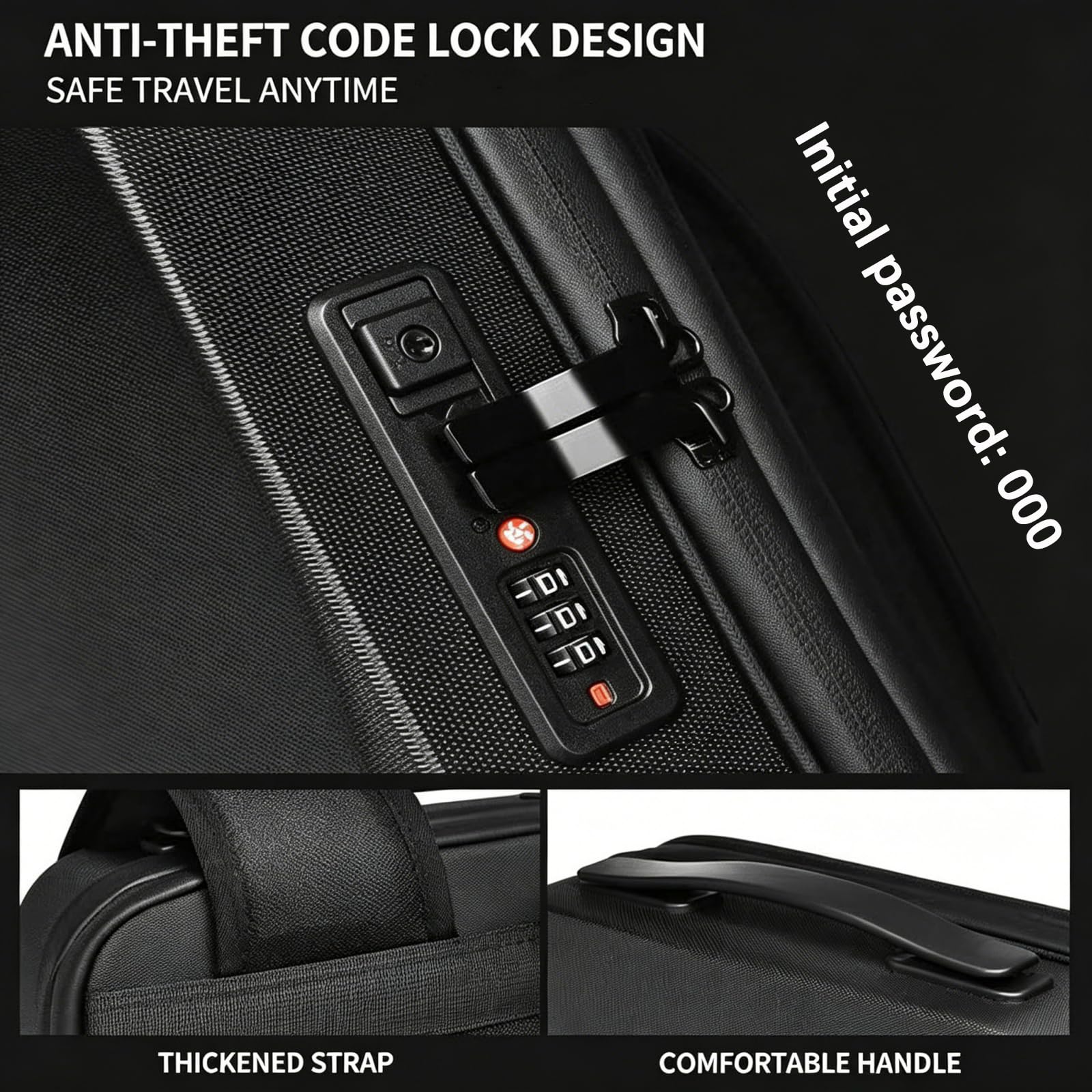 Plecak antykradzieżowy Torba USB dla mężczyzn Hardshell Laptop Pack Trip Męski plecak podróżny Hasło Blokada Torba na książki, Szary, 45x30x16cm, Biznes