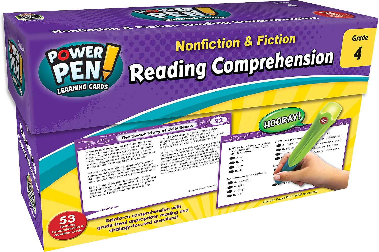 Teacher Created Resources Power Pen Learning Cards: Nonfiction & Fiction Reading Comprehension Grade 2