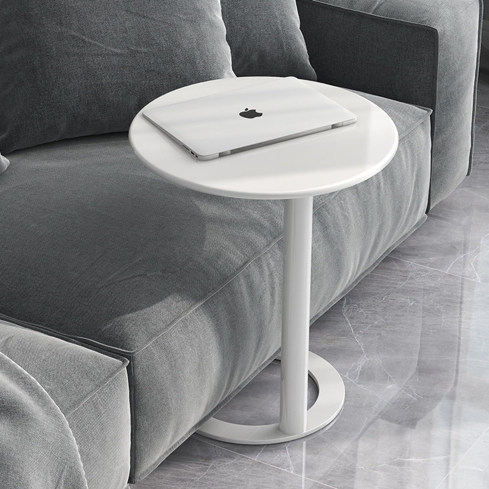 Tavolino laterale piccolo, tavolino centrale, tavolino da letto, tavolino da caffè 60x40x38, tavolino compatto, facile da montare, soggiorno, balcone, ufficio (colore legno + bianco