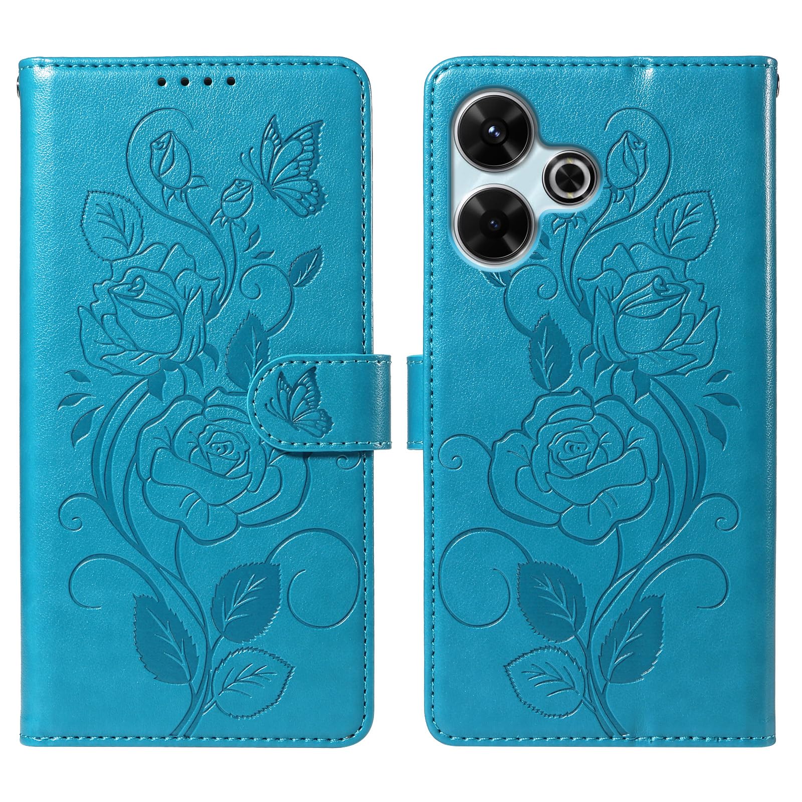 Xiaomi Redmi Note 6 64 Gb Funda Para Redmi Note 13 Funda Libro Para Xiaomi Redmi Note 13 4G - Cuero PU, Con Ranuras Para Tarjetas Y Bloqueo RFID, Azul Funda Redmi Note 13 4g