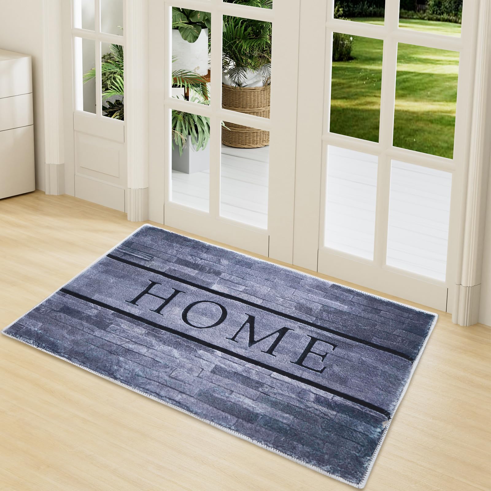 7VSTOHS Door Mats Indoor 50x80cm, Non-slip Soft Machine Washable Doormats, Dirt Trapper Mat Entrance Rug for Front Back Door, Entryway, Pets and Dogs