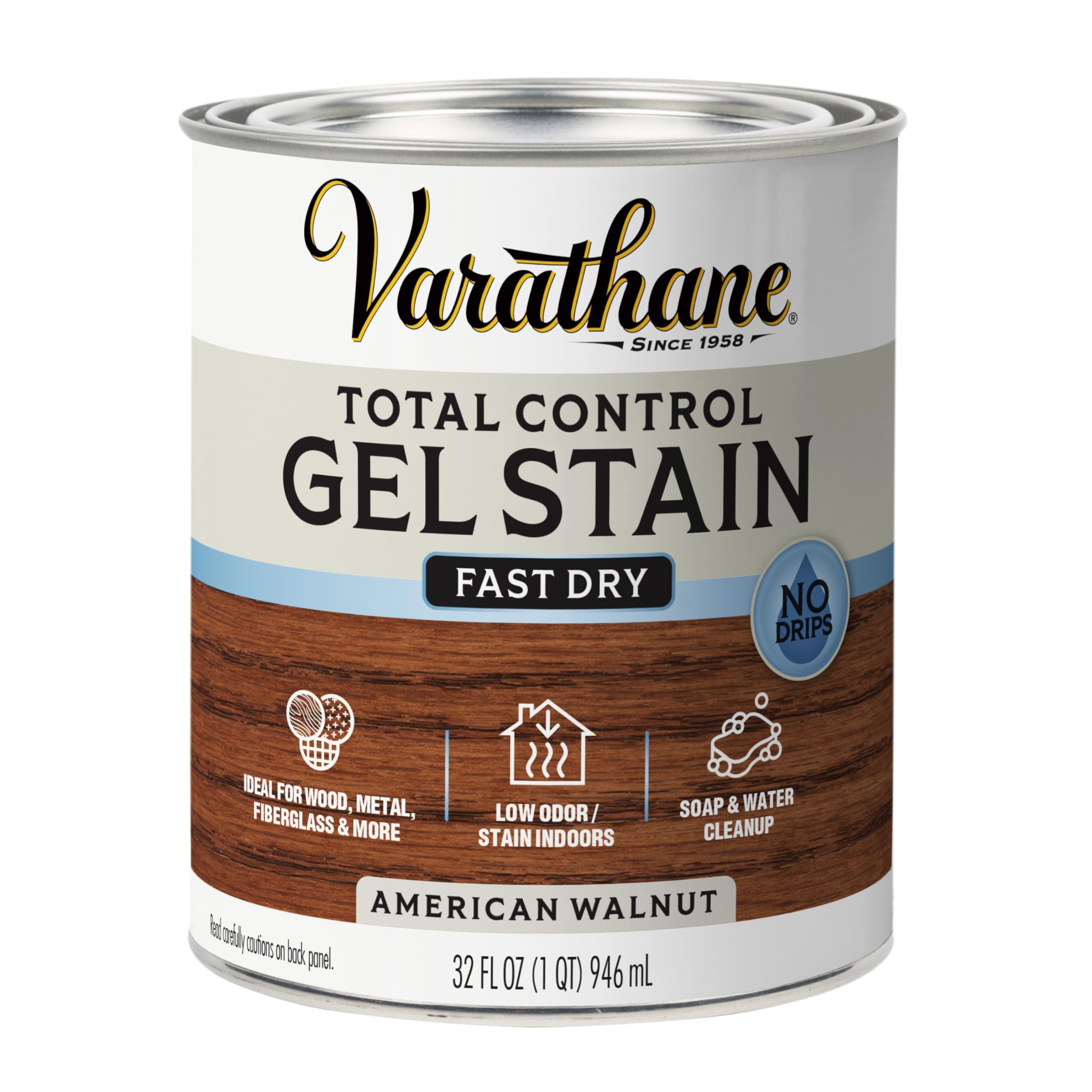 Varathane Total Control American Walnut Gel Stain, Quart
