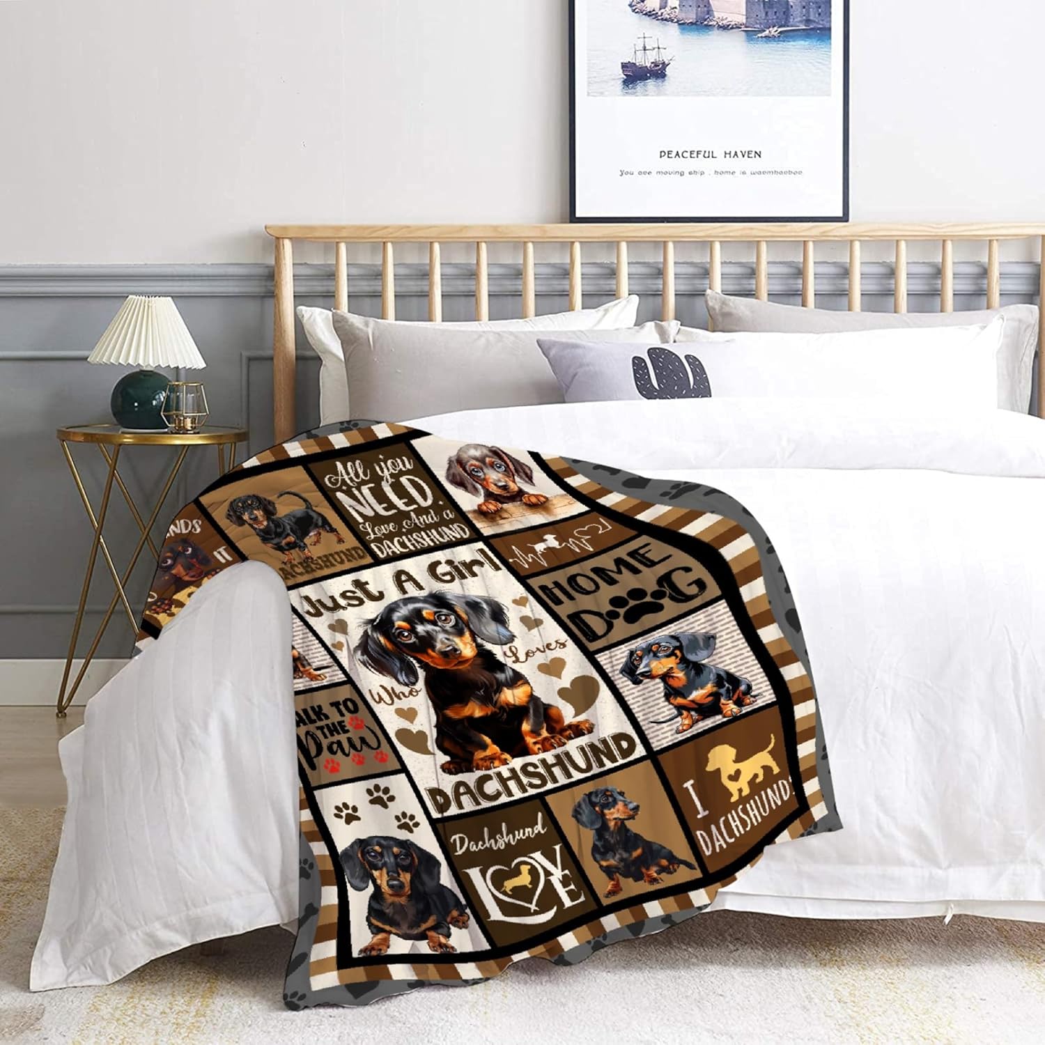 Dachshund Blanket,Just A Girl Who Loves Dachshund Gifts Super Soft Cozy Decorative Blanket,Weiner Dog Throw Blanket Weiner Dog Lovers Gifts for Women,40"x50"-Throw Size - Image 5