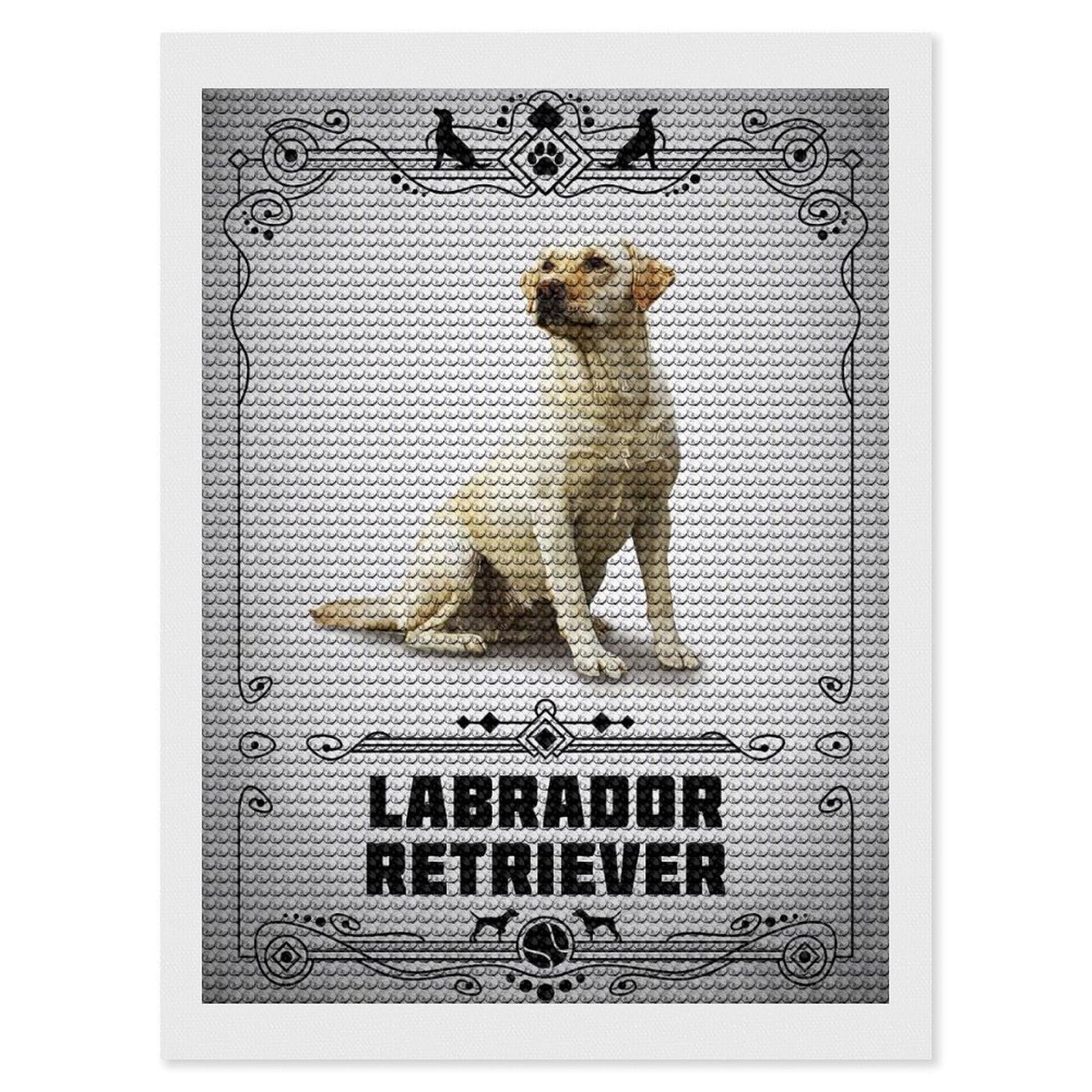 Junmoney Labrador Retriever 5D Diamond Painting Kit 12"x16", Relaxing DIY, Mindful Craft Project, Full Kit Included, Thoughtful Present