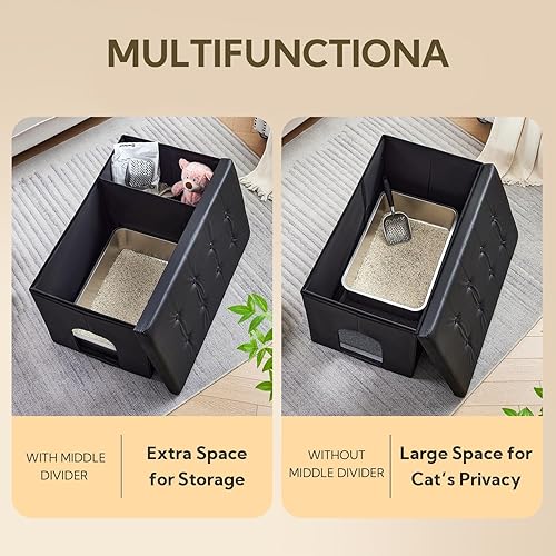 Miniatura 3 de MEEXPAWS cat Litter Box Enclosure Furniture Hidden Cat washroom Bench Storage Cabinet  Extra Large  Dog Proof  Waterproof InsideEasy Clean  Easy