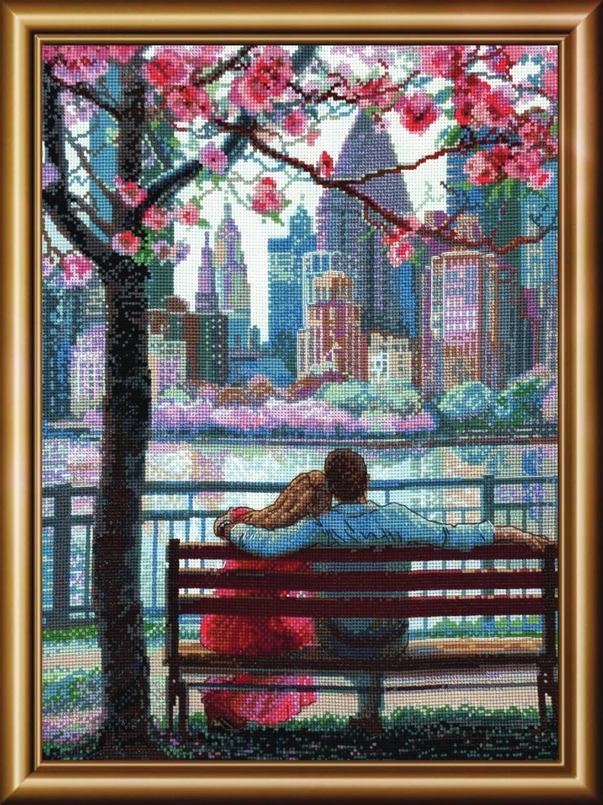 Kits de point de croix Blooming New York, broderie comptée 40x50 cm - 8