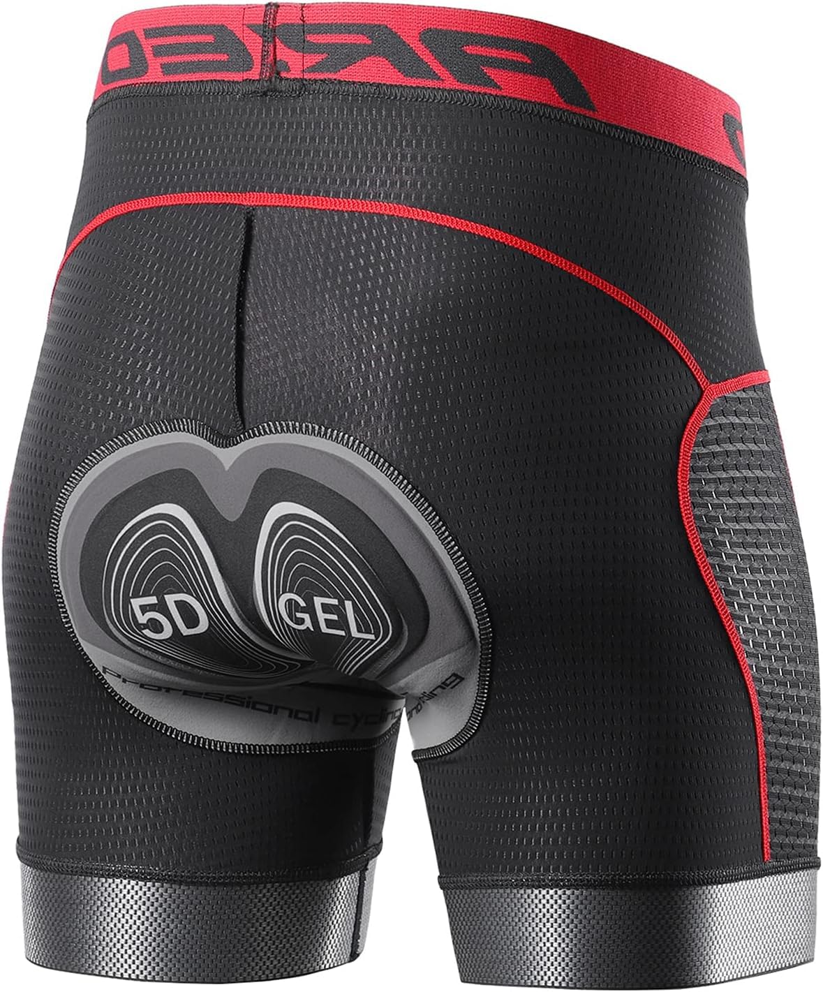 Lixada Radlerhose Herren mit Sitzpolster 5D Gepolsterte Fahrradhose kurz Atmungsaktive Elastizität Schnelltrocknende Stoßfeste Herren Fahrrad Hosen Radhose