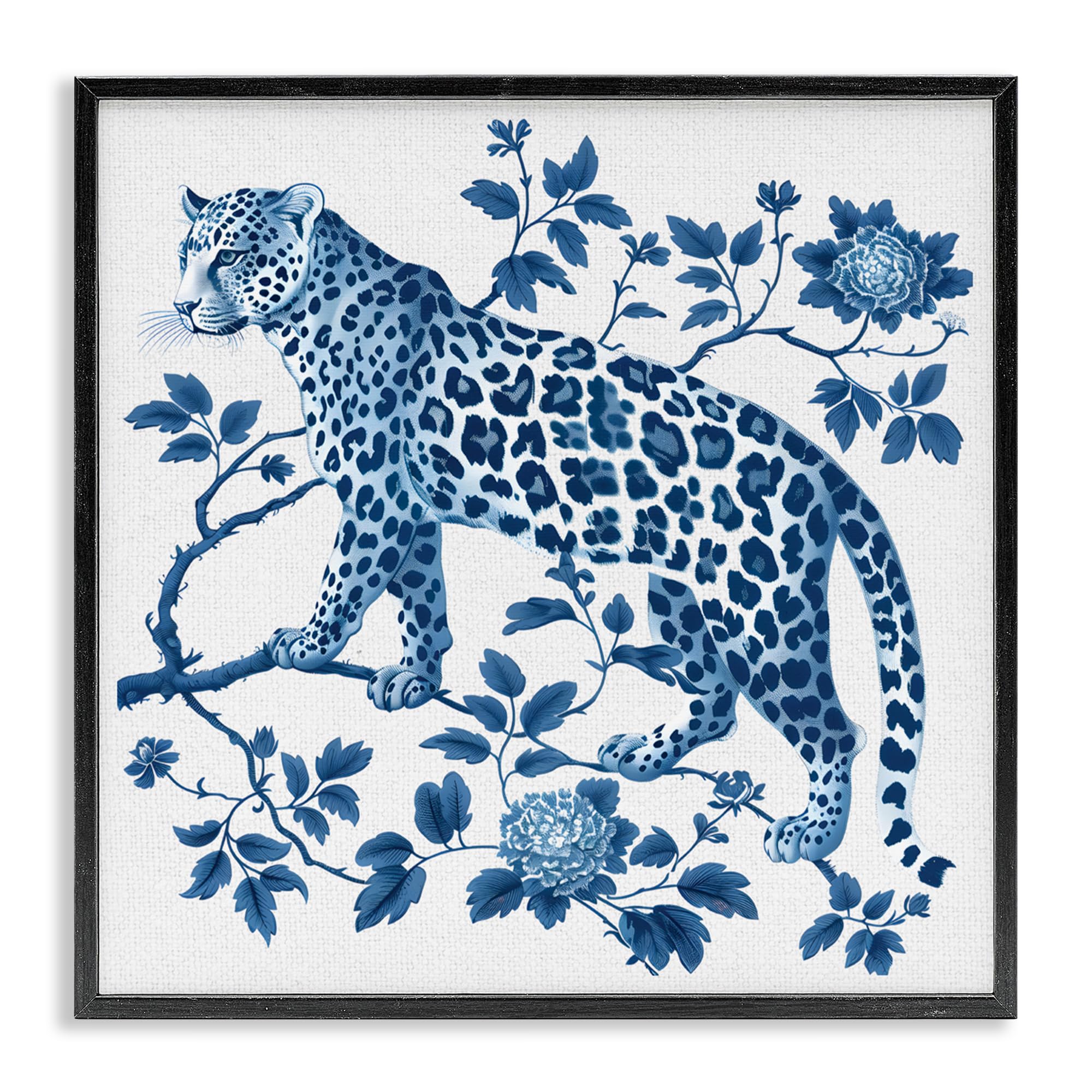 'Traditional Ornate Floral Leopard'| Framed Giclee Art