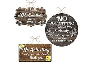 3 Pcs Wooden No Soliciting Sign for Your Home Front Yard Door or Porch
