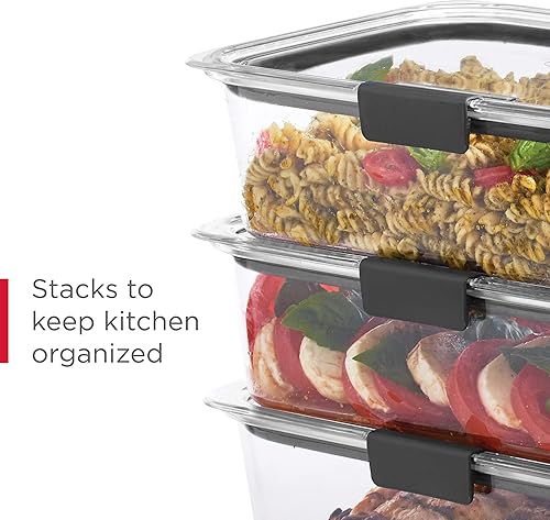 Miniatura 6 de Rubbermaid Brilliance - Recipientes de almacenamiento de alimentos sin BPA con tapas, herméticos transparentes juego de 2 (taza de 9,6), ideales