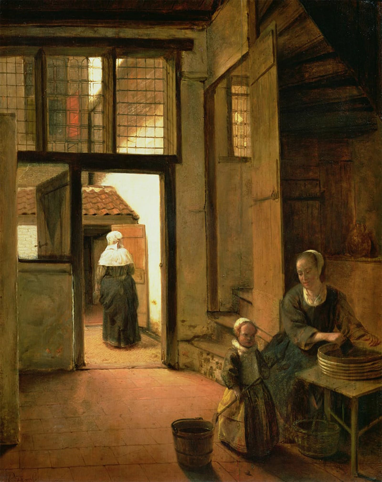 SERENDIPITP Aesthetic Poster Photo Wall Print Retro Picture Interior of a Dutch House by Pieter De Hooch Modern Wall Artwork for Home Decor 60x90cm