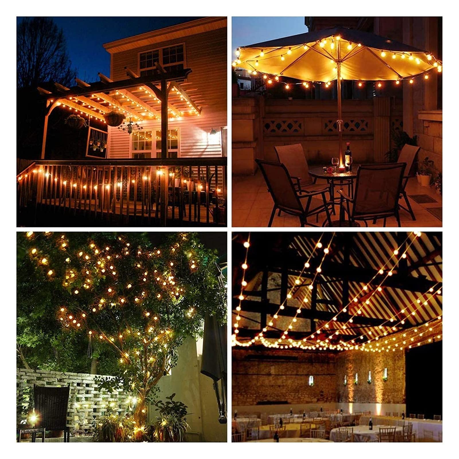 Guirnalda de luces de globo con control remoto, 32 pies, 80 LED, impermeable, para interiores y exteriores, para decoración del hogar, fiesta, patio, jardín, boda