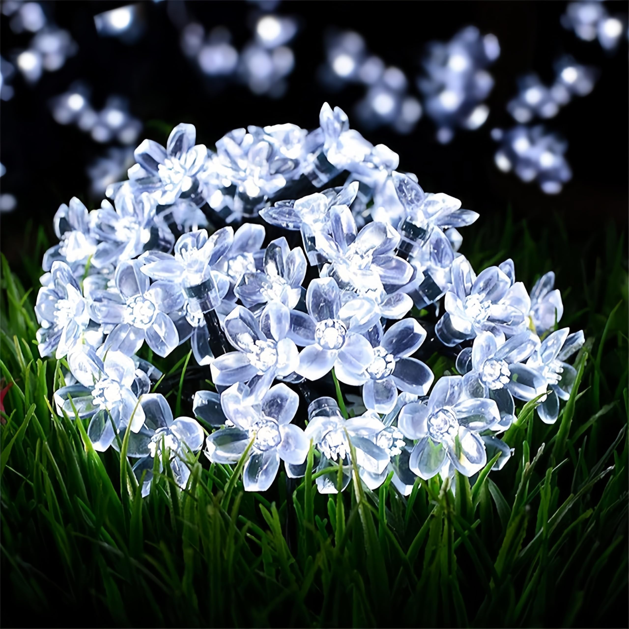 2pack String Light Battery and USB Powered 9.8FT/3M White 20LED Cherry Blossom String Light,Indoor/Outdoor Decoration - Ideal for Christmas, Garden, Birthday, Wedding