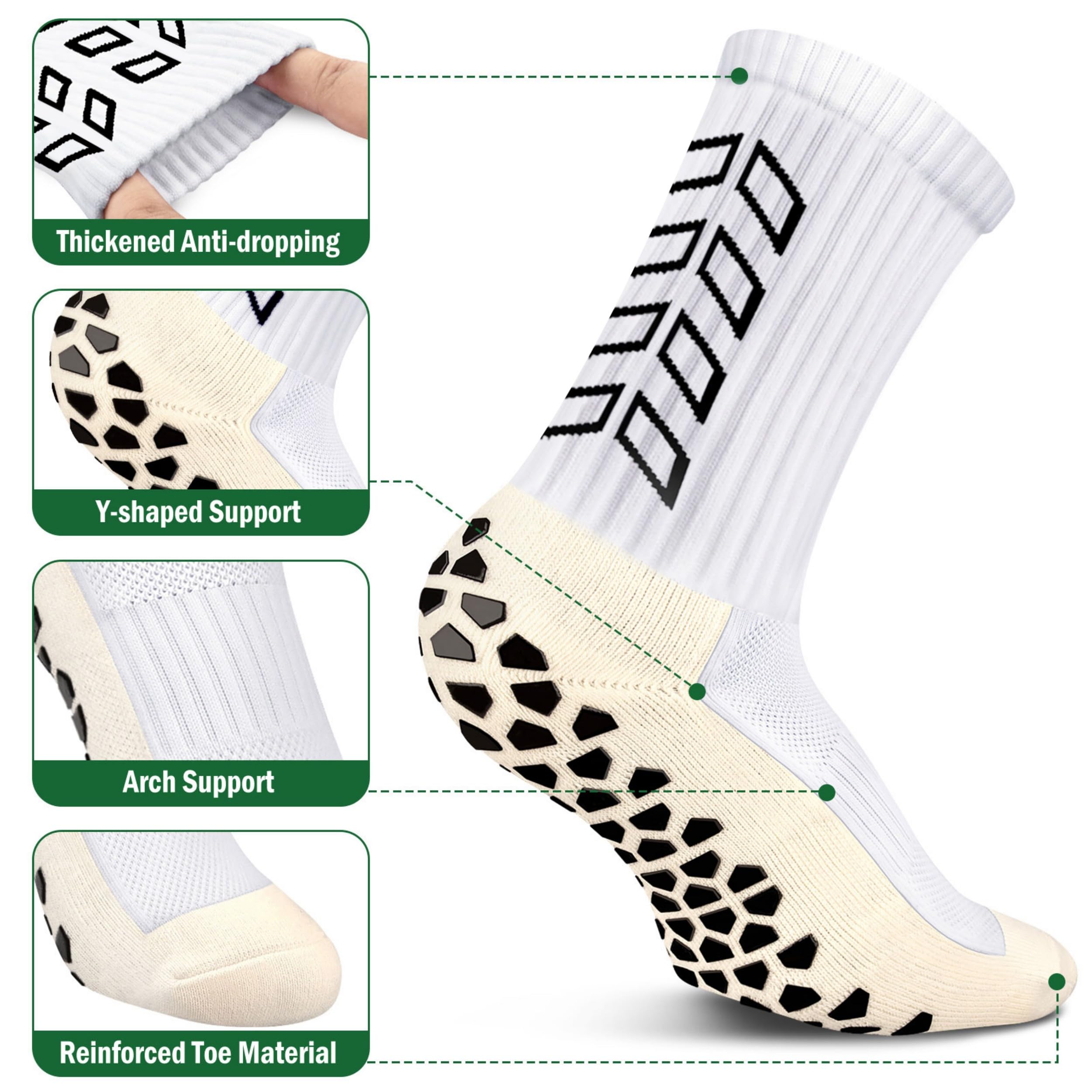 ENONEO Calze Calcio Antiscivolo Uomo 37-45 Calze Antiscivolo Calcio Anti Vesciche Addensare Cotone Calzini Sportivi Donna Traspirante Calzini Grip Calcio per Ciclismo Trekking