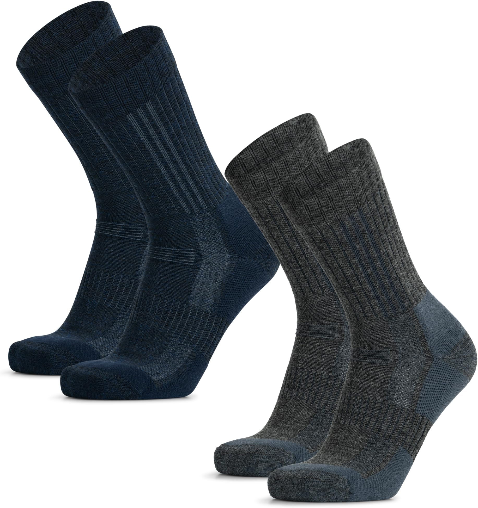 DANISH ENDURANCE Terrain Expert Pro Hiking Socks, Warm Merino Wool, Moisture-wicking & Anti-blister Walking Socks for Long Hikes, for Men & Women, Unisex, 2 Pack