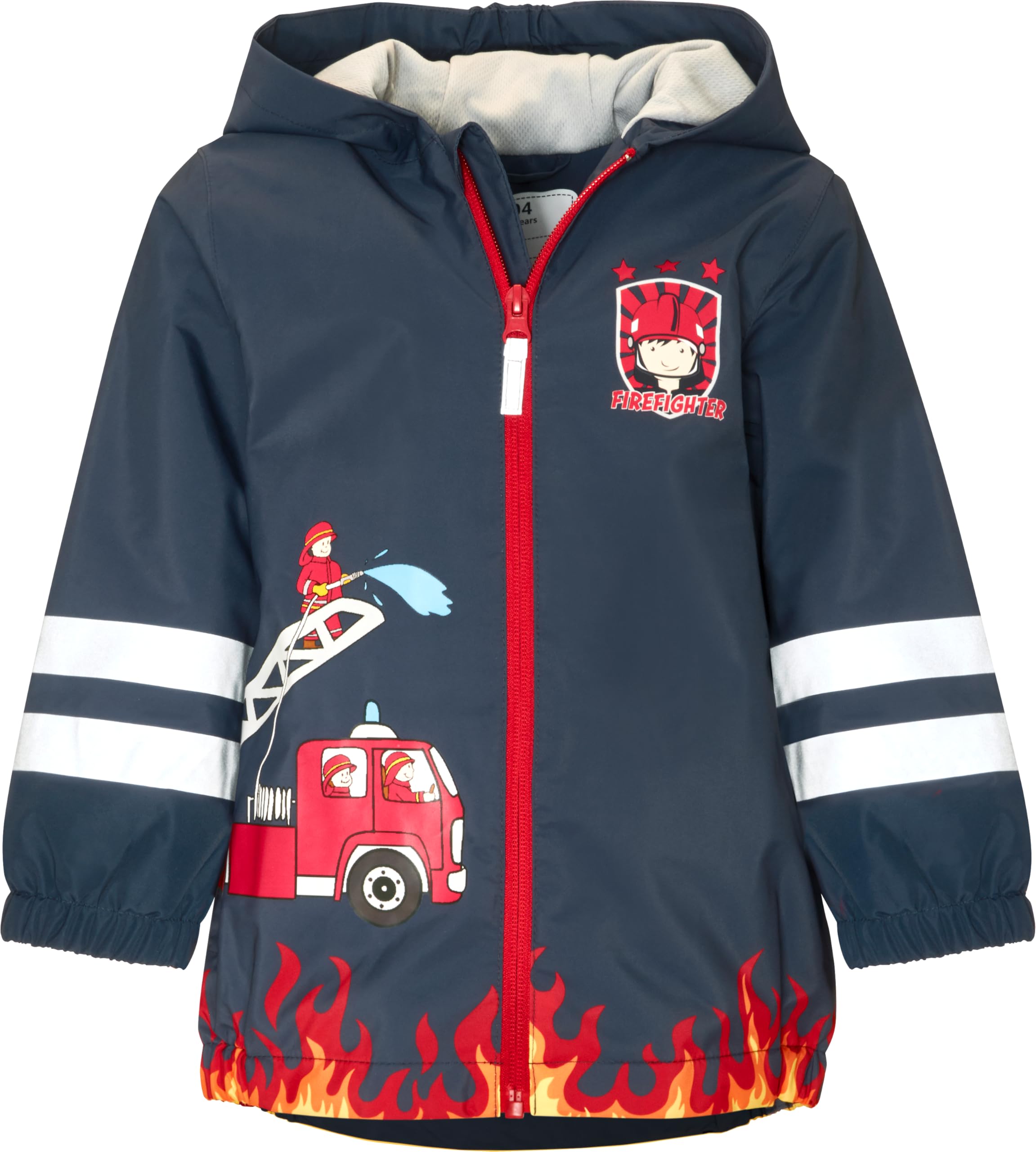 Playshoes Unisex Kinder Regenjacke Feuerwehr Marine 104