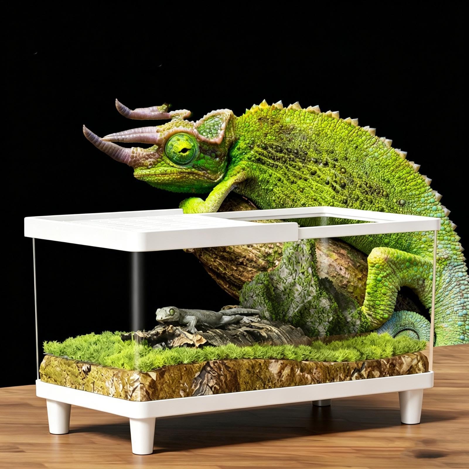 Terrario Acrílico Transparente Antifugas Ventilado Hábitat Para Lagartos | Recinto de acrílico para tarántulas y lagartos para dragón barbudo, camaleón, gecko, ermitaño lagartija