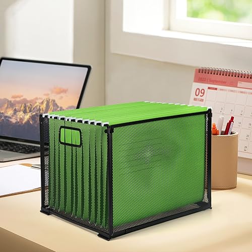 Miniatura 5 de Organizador de carpetas de archivos colgantes, soporte de archivos de metal para escritorio, caja de almacenamiento de documentos de oficina,