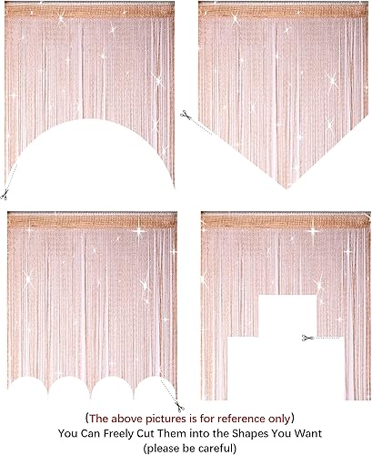 Miniatura 6 de Paquete de 2 cortinas de 39 x 79 pulgadas con cuentas, estilo hippie, divisores de habitación para privacidad, decoración bohemia para puertas,