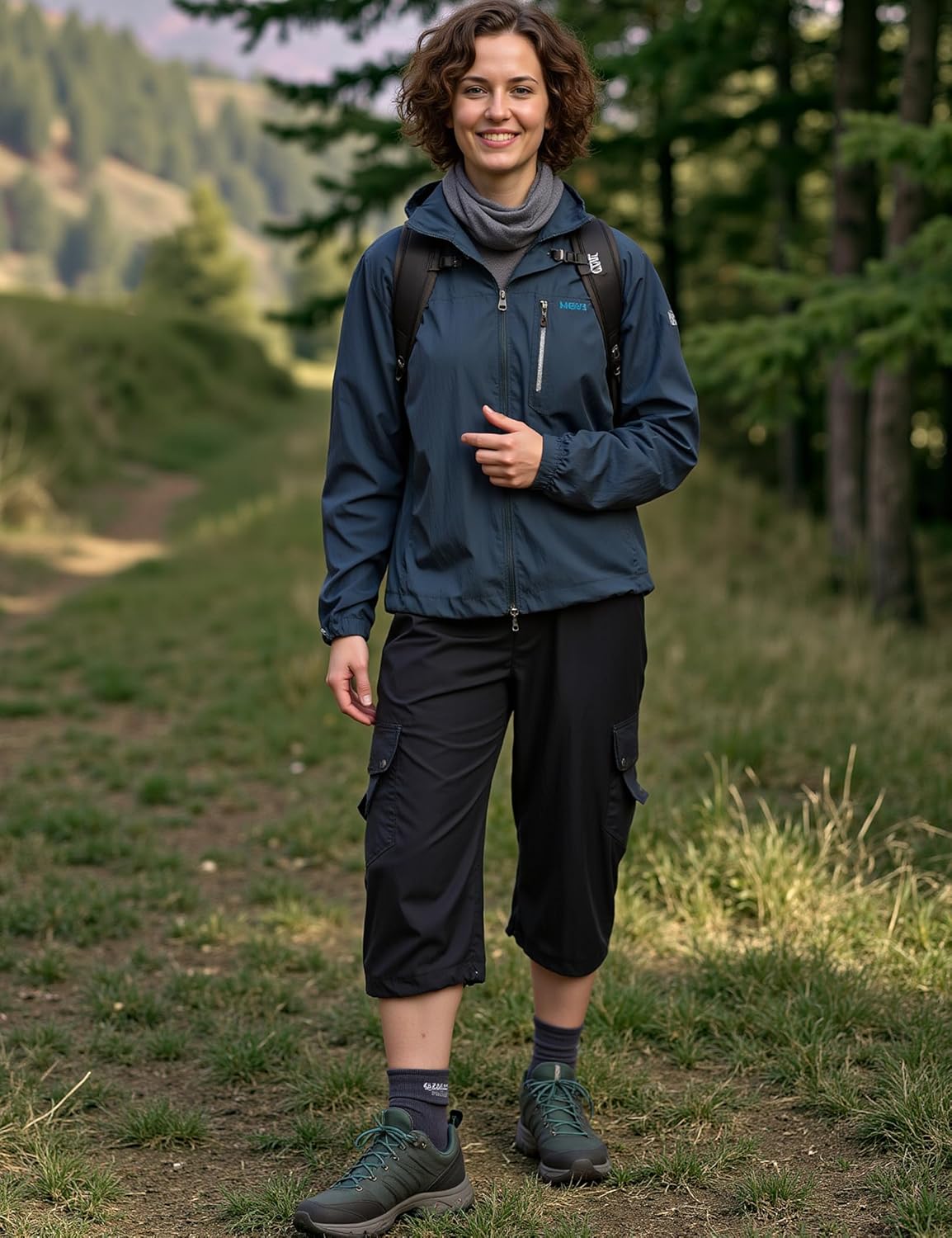 Marvmys Women's Cargo Capris Hiking Pants Lightweight Quick Dry Athletic Travel Cropped Pants with 6 Pockets - Image 3