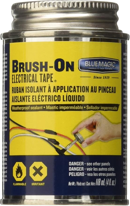 Blue Magic BOT55TRI Brush Electrical Tape (12/4Oz), Black