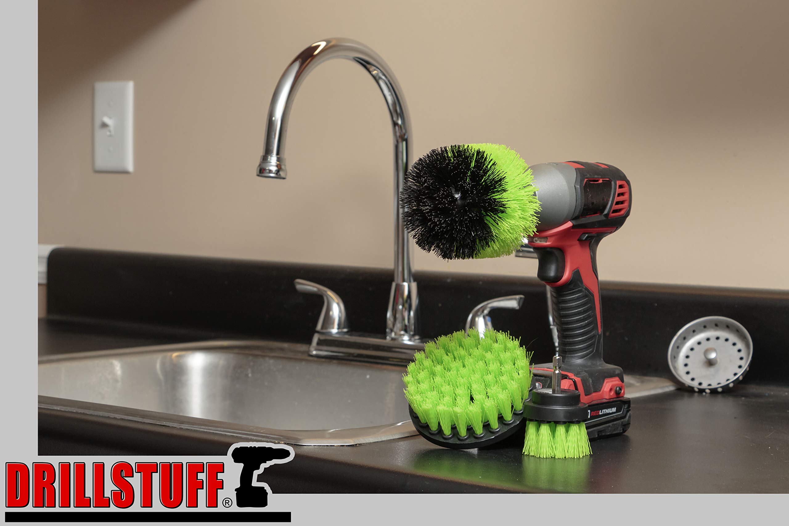 Electric Spin Brush Fixment Kit - Artykuły do czyszczenia kuchni - Wiertarka - Zestaw szczotek do czyszczenia kuchni - Akcesoria kuchenne - Środki do czyszczenia domu