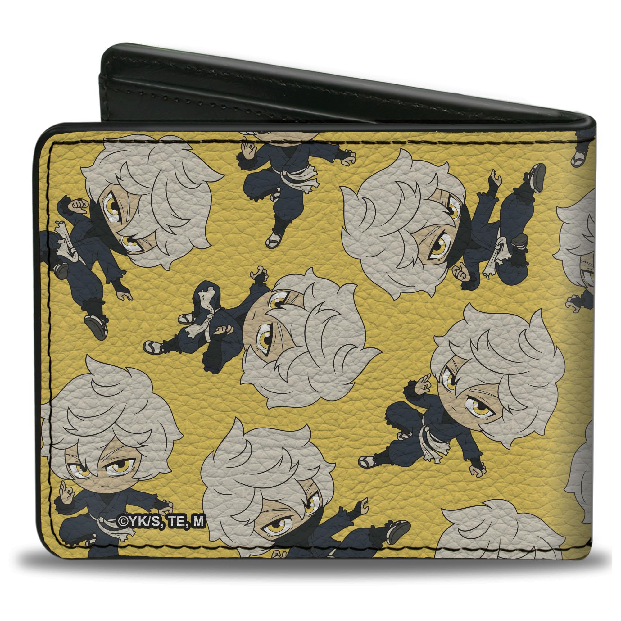 Buckle-Down Crunchyroll Wallet, Bifold, Hells Paradise Chibi Gabimaru Poses Scattered Yellow, Vegan Leather