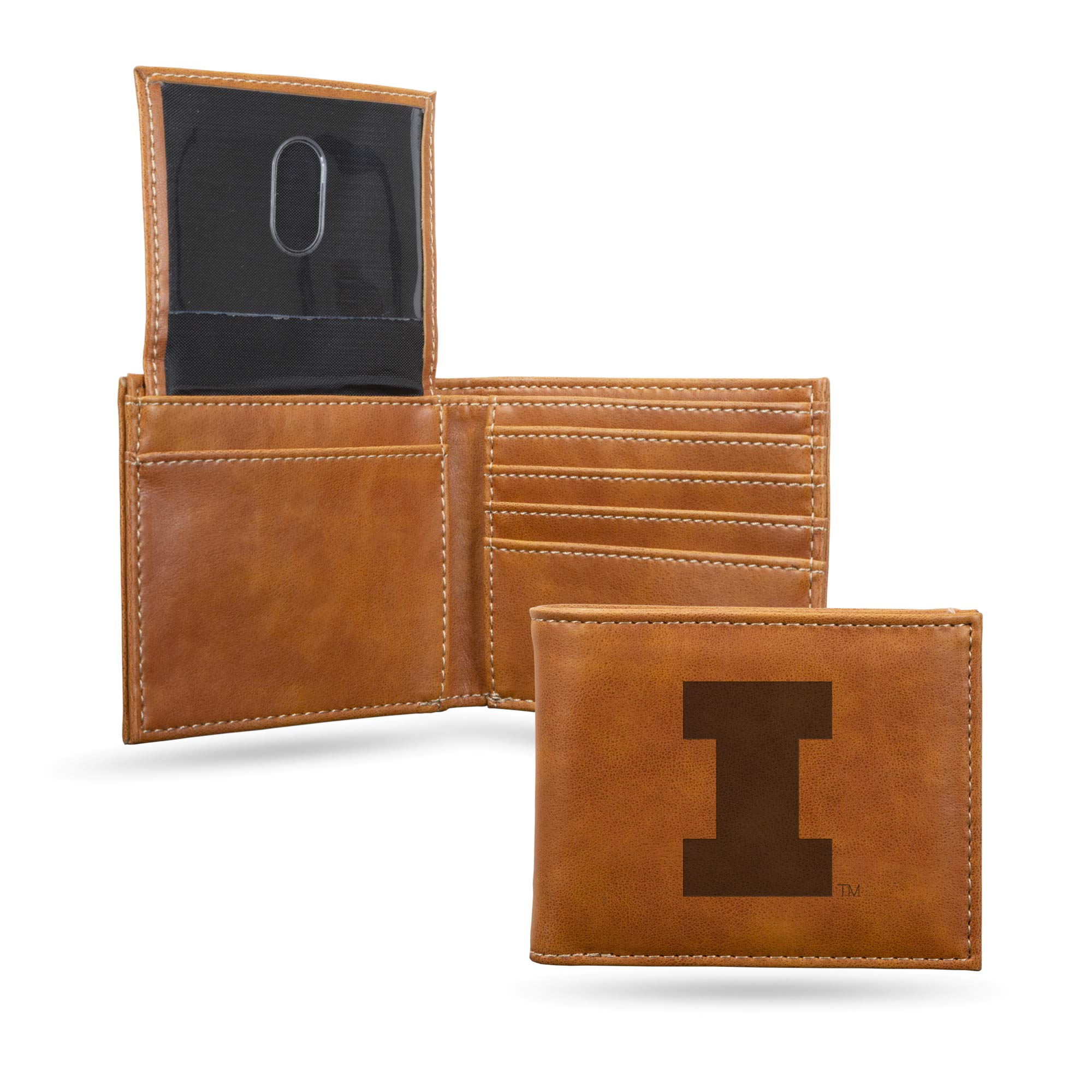 Rico Industries NCAA Laser Engraved Billfold Wallet Laser Engraved Bill-fold Wallet - Slim Design - Great Gift