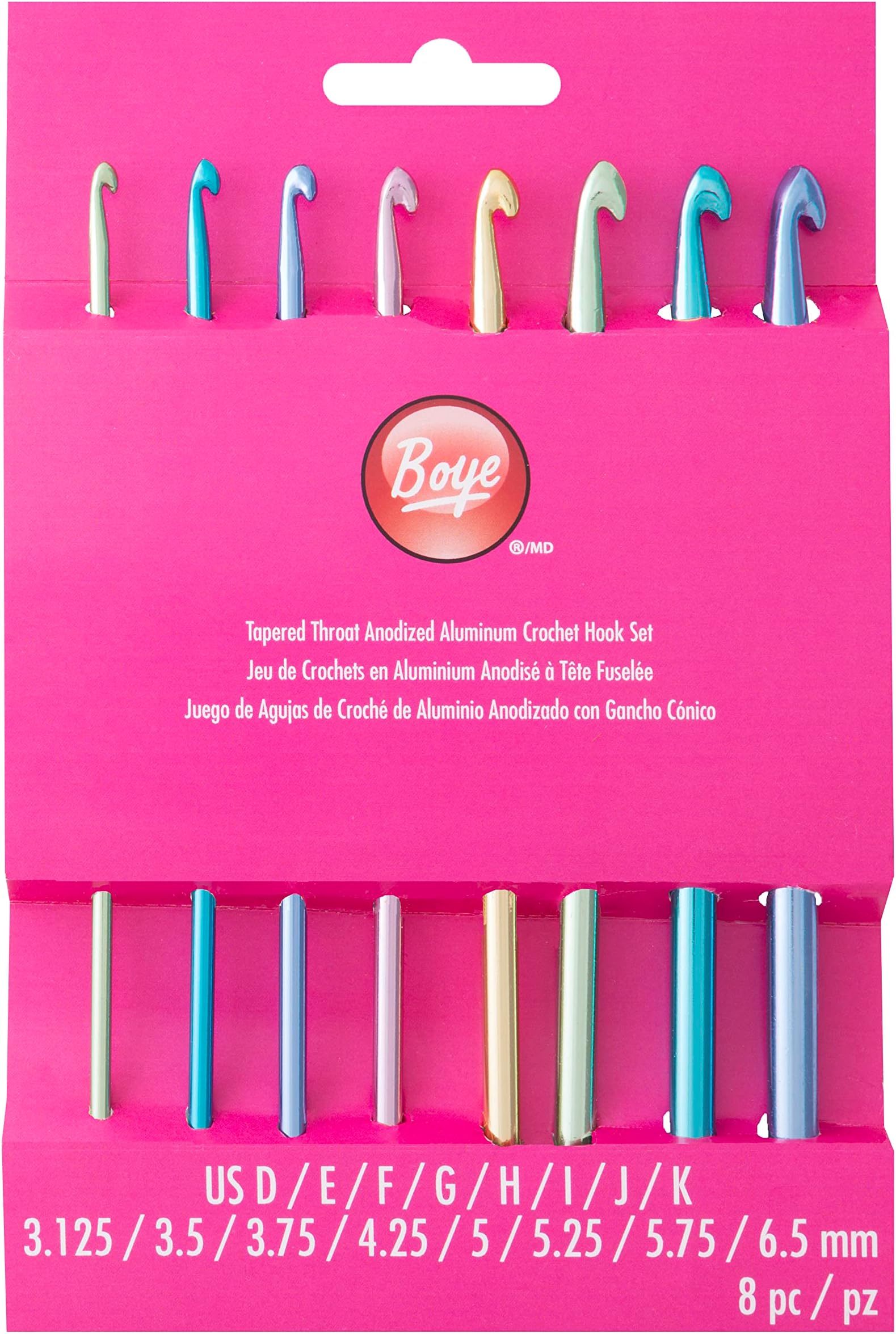 Simplicity Aluminum Crochet Hook Set, Sizes D-K